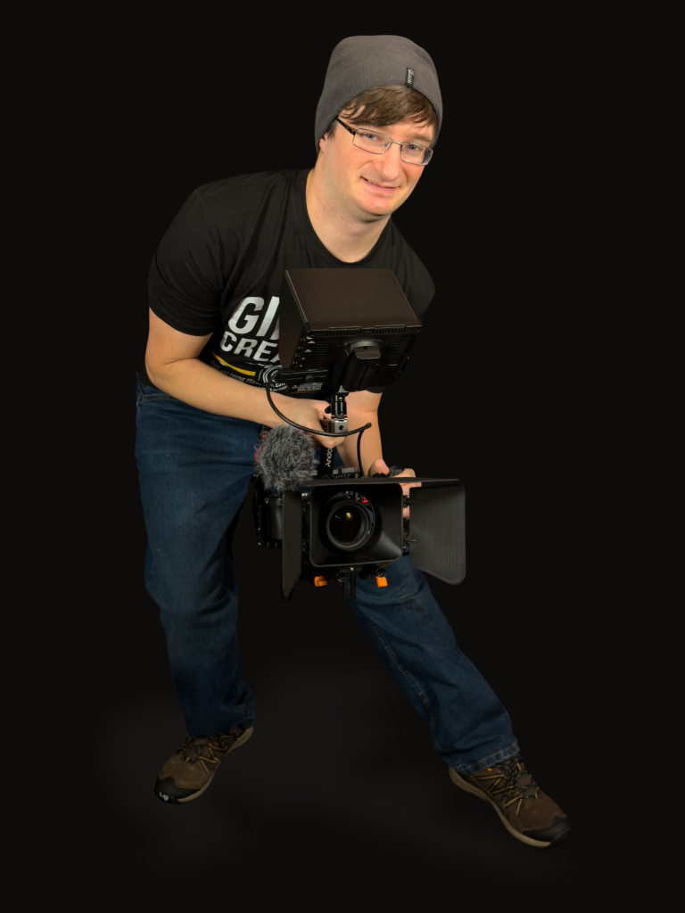Michael Gibson with his professional camera rig