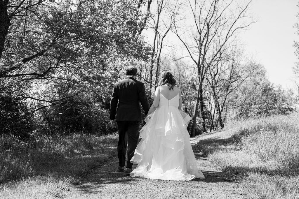 Black-and-white wedding photograph by Gibson Creations